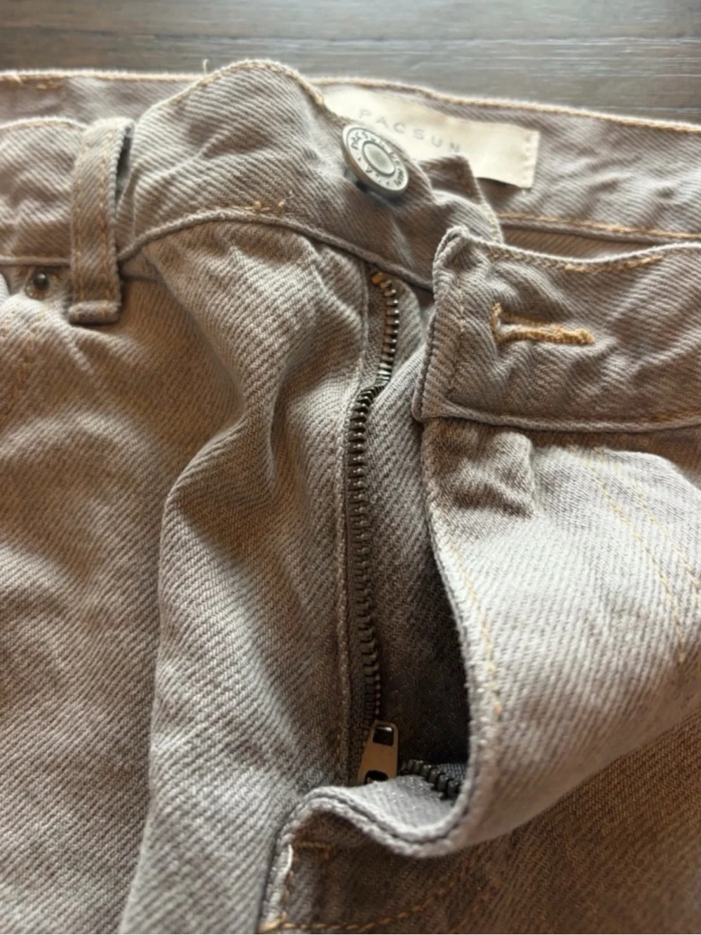 Pacsun Men’s Light Grey Washed Cargo Jeans